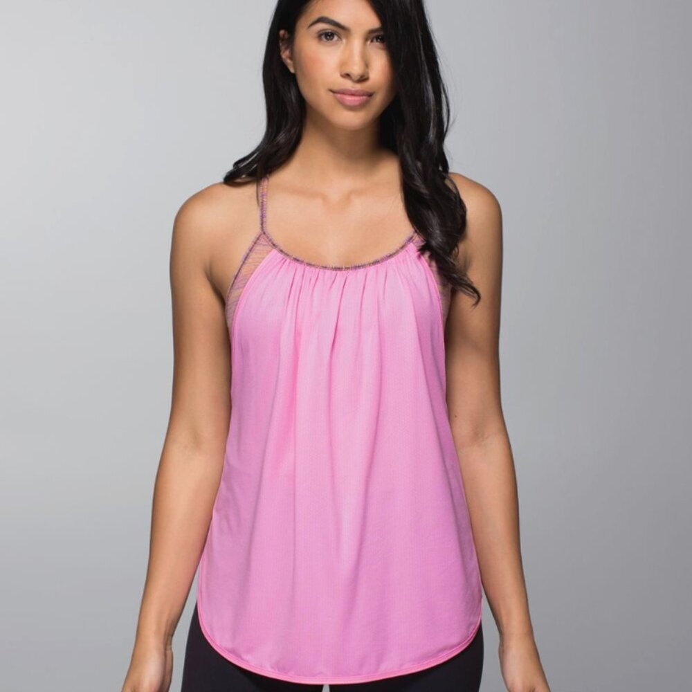 Lululemon Tuck Me In Tank Vintage Pink Space Dye Breathable Yoga Women's Size 6 - Picture 3 of 7